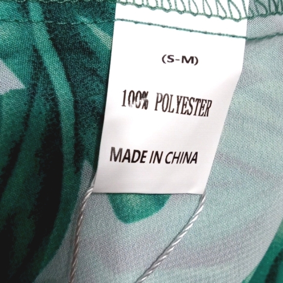 GREEN LEAF WHITE FLORAL OPEN FRONT WRAP SKIRT SIZE S/M NWT - Picture 5 of 5